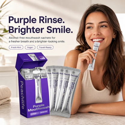 Peachlife Purple Mouthwash — Fresh Breath in 30 Seconds