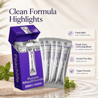Peachlife Purple Mouthwash — Fresh Breath in 30 Seconds