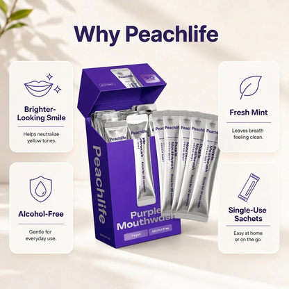 Peachlife Purple Mouthwash — Fresh Breath in 30 Seconds
