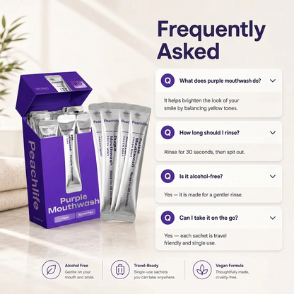 Peachlife Purple Mouthwash — Fresh Breath in 30 Seconds
